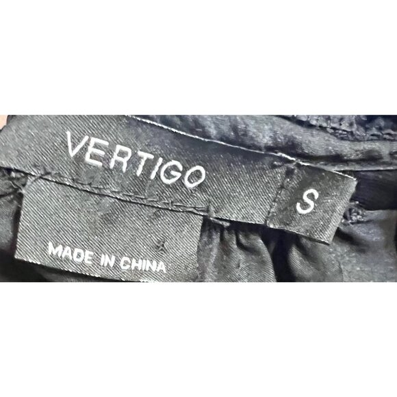 Vertical Small Black Sateen Tunic 3/4 Sleeve - Picture 5 of 6